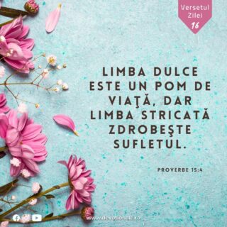 Versetul zilei:
„Limba dulce este un pom de viaţă, dar limba stricată zdrobeşte sufletul.” Proverbe 15:4

Citește Devoționalul de astăzi și multe alte meditații biblice pe https://devotionale.ro

#devotional #devotionale #versetulzilei #Biblia #Dumnezeu #crestin #unversetpentrutine #versetedeincurajare #credinta #versetulbiblic #Bibliazidezi #versetecrestine #sfatdivin #Bibleverse #Biblewisdom